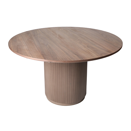 Fir Round Dining Table 130cm - Walnut